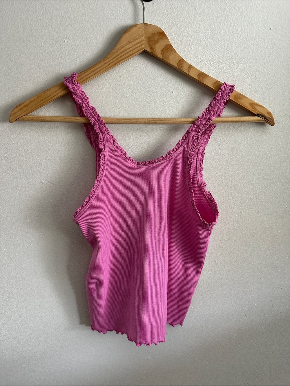 Diesel Pink Ribbed Fringe-Edge Tank - Picture 3 of 3